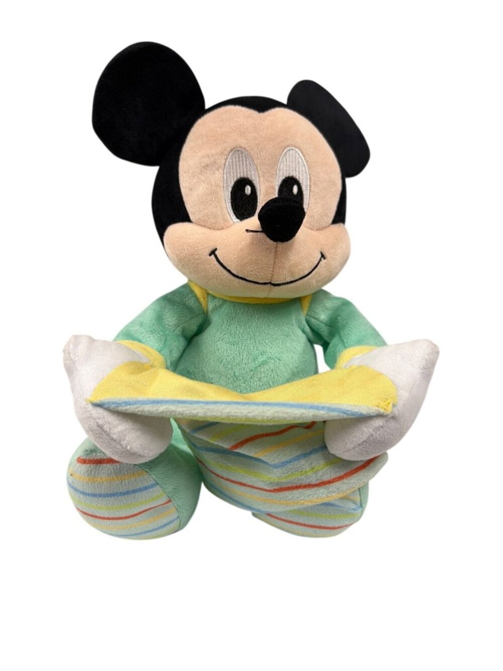 Disney Baby Mickey Mouse Peek-A-Boo Interactive Plush With Striped Blanket - Picture 1 of 7